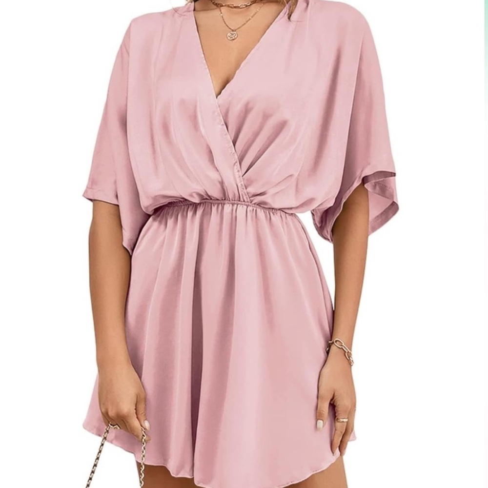Elegant Pink Satin dress